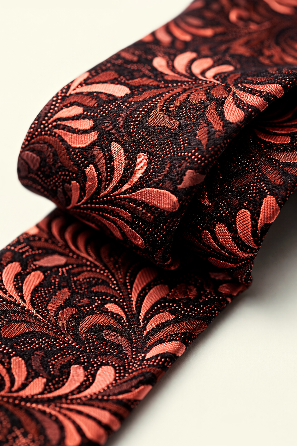 Brown Copper Floral Jacquard Tie