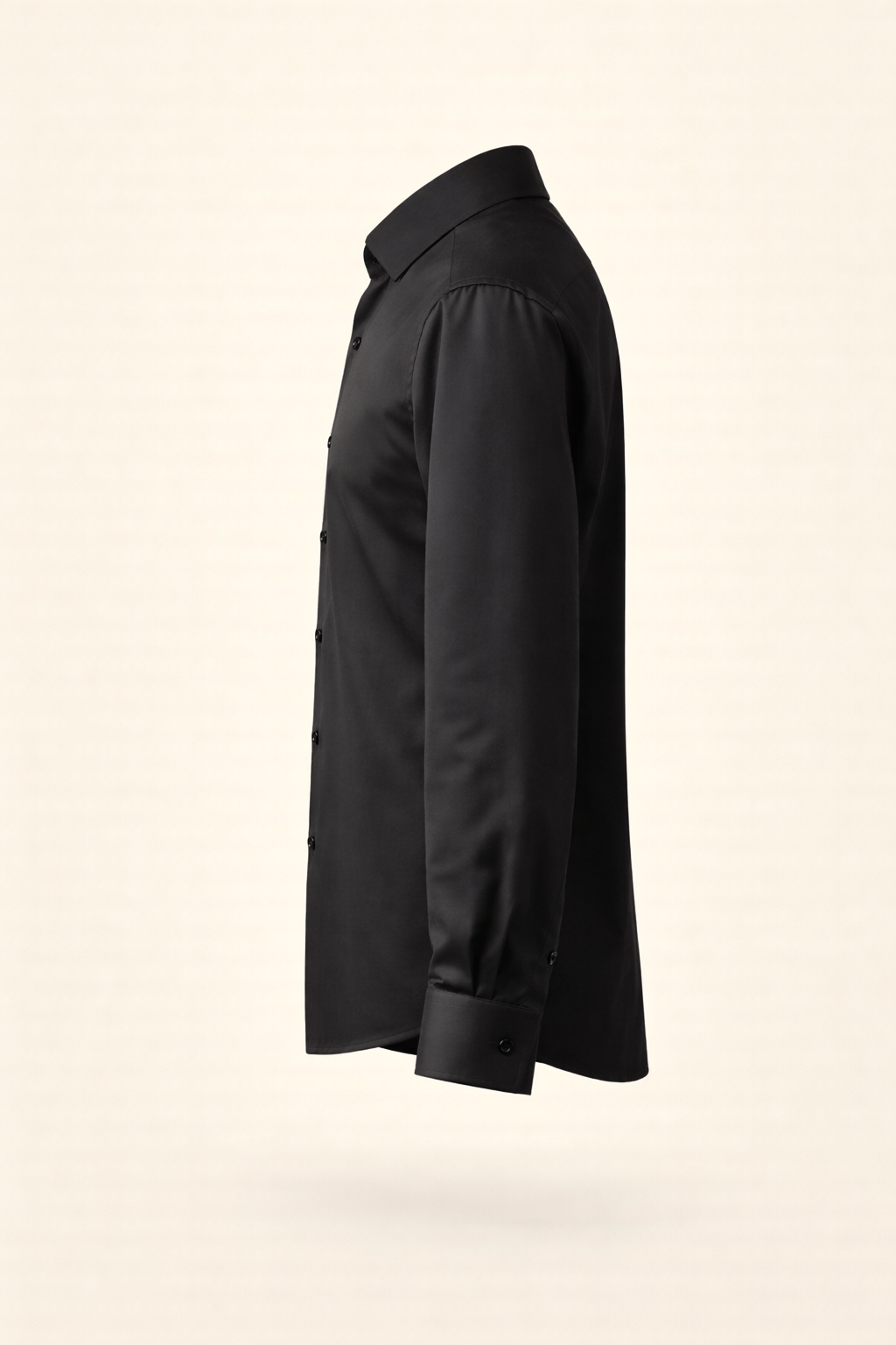 Black Cotton Satin Shirt
