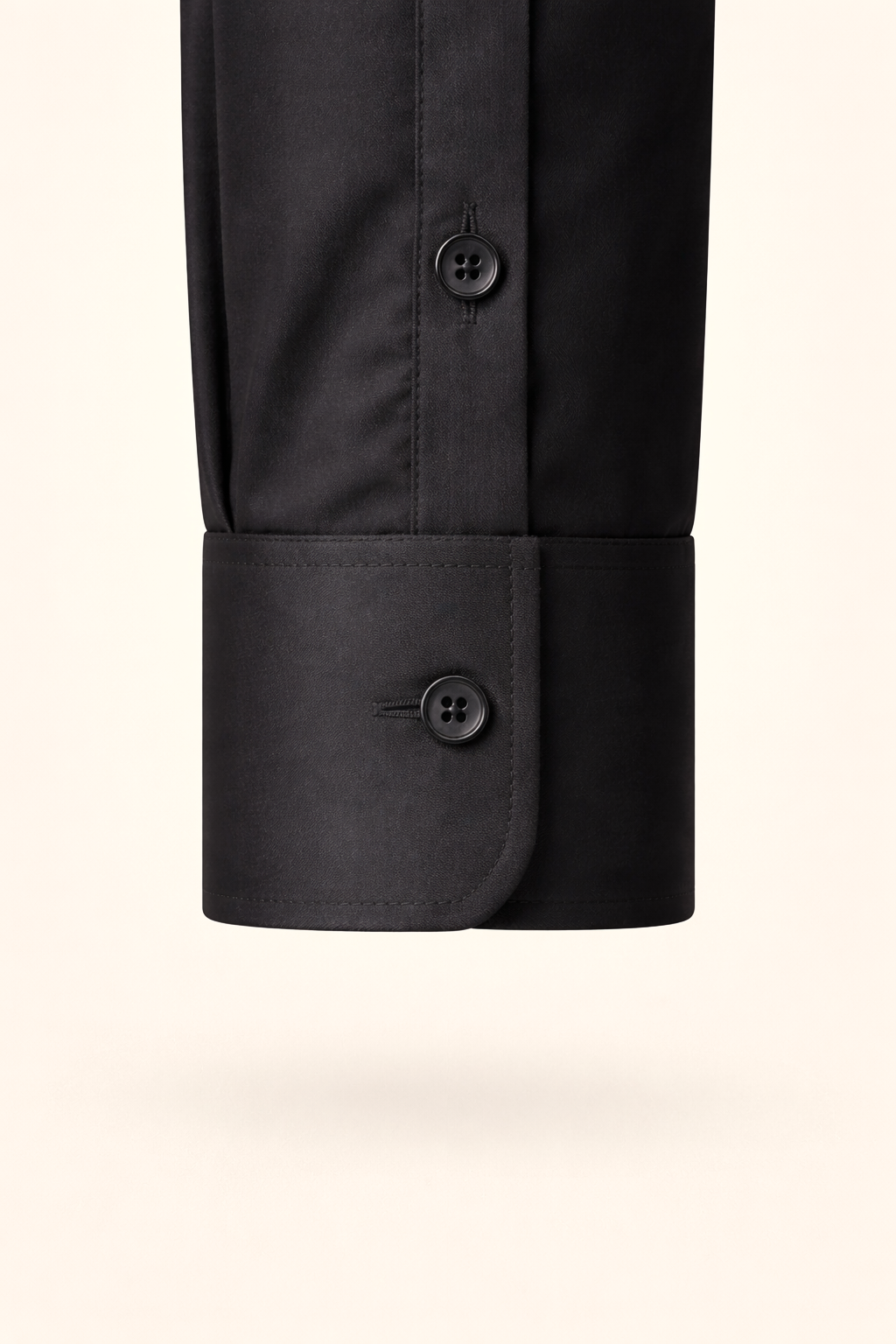Black Cotton Satin Shirt