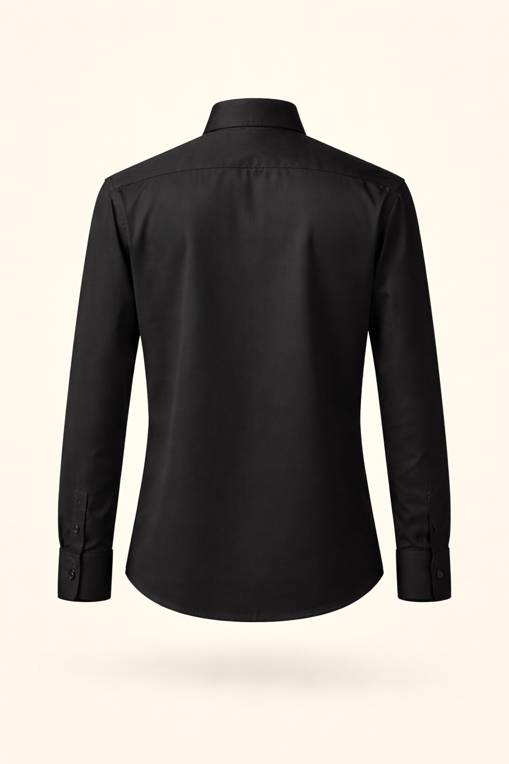 Black Cotton Satin Shirt