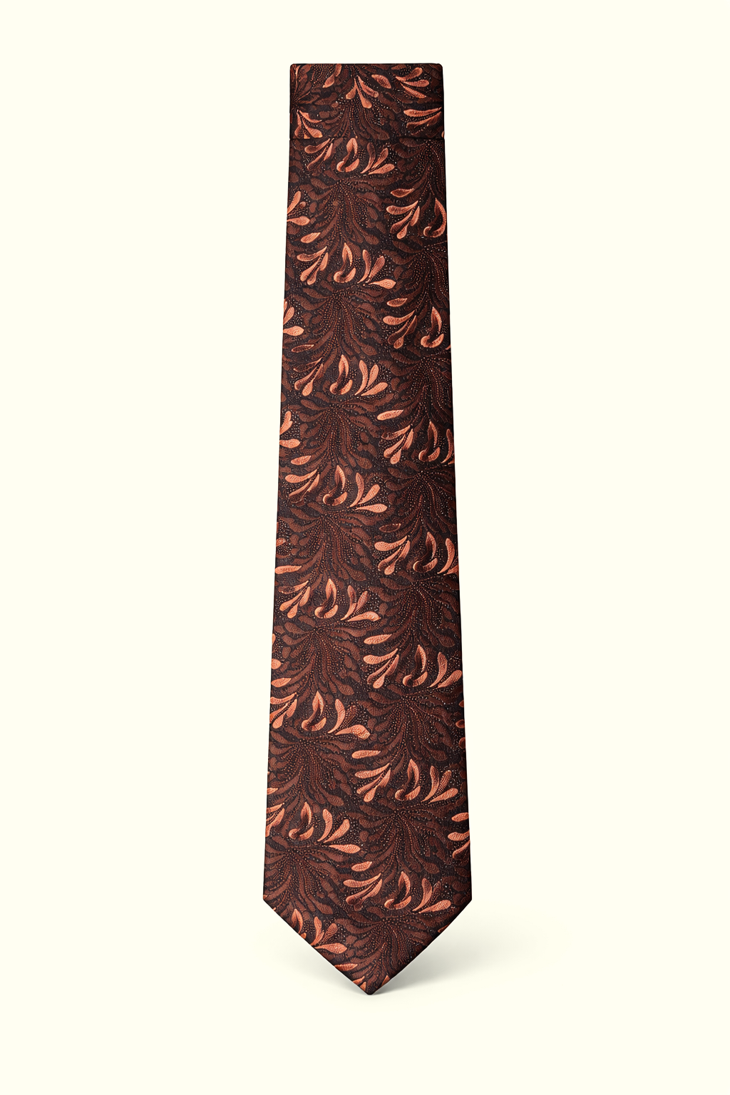 Brown Copper Floral Jacquard Tie