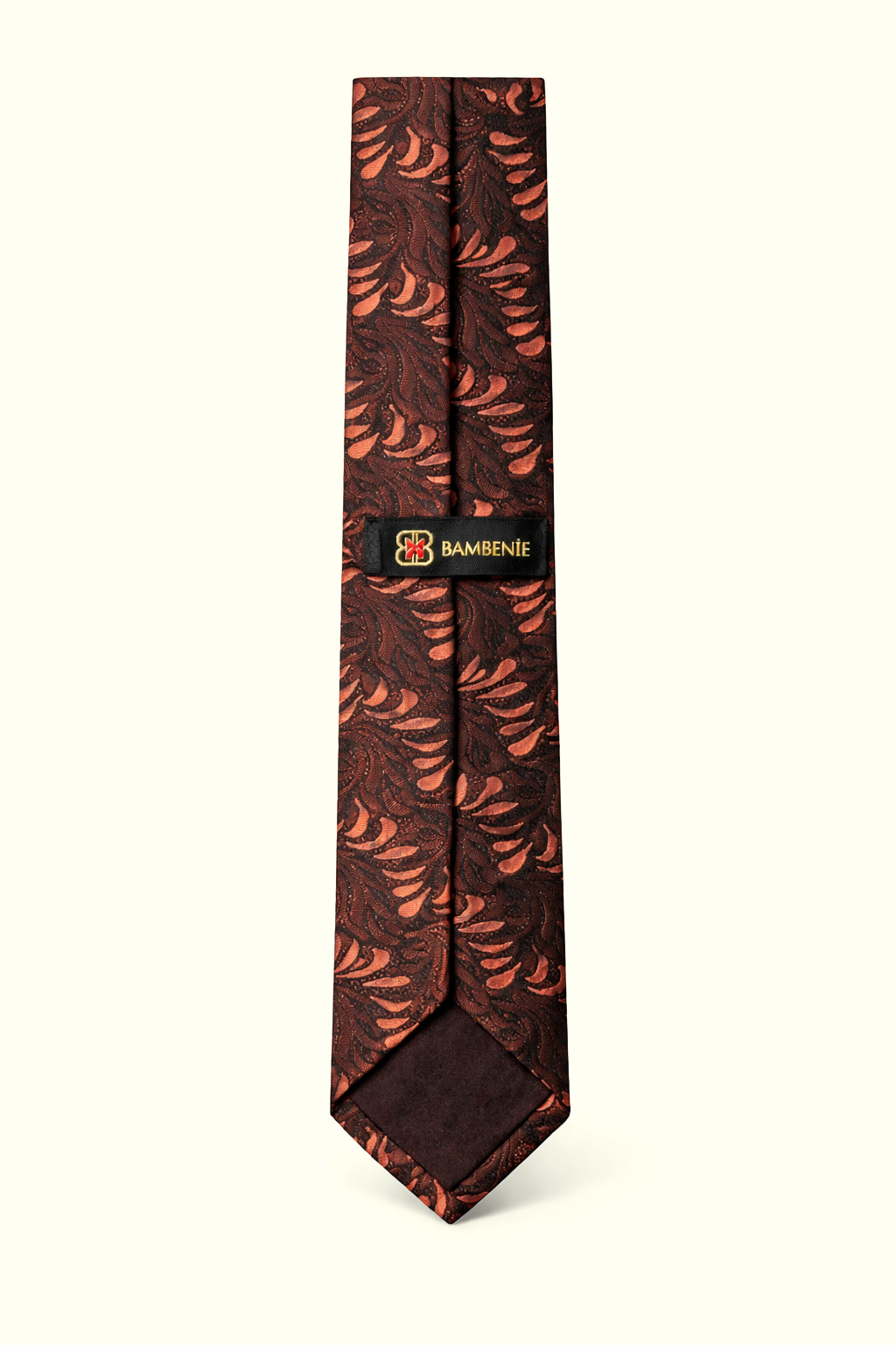 Brown Copper Floral Jacquard Tie