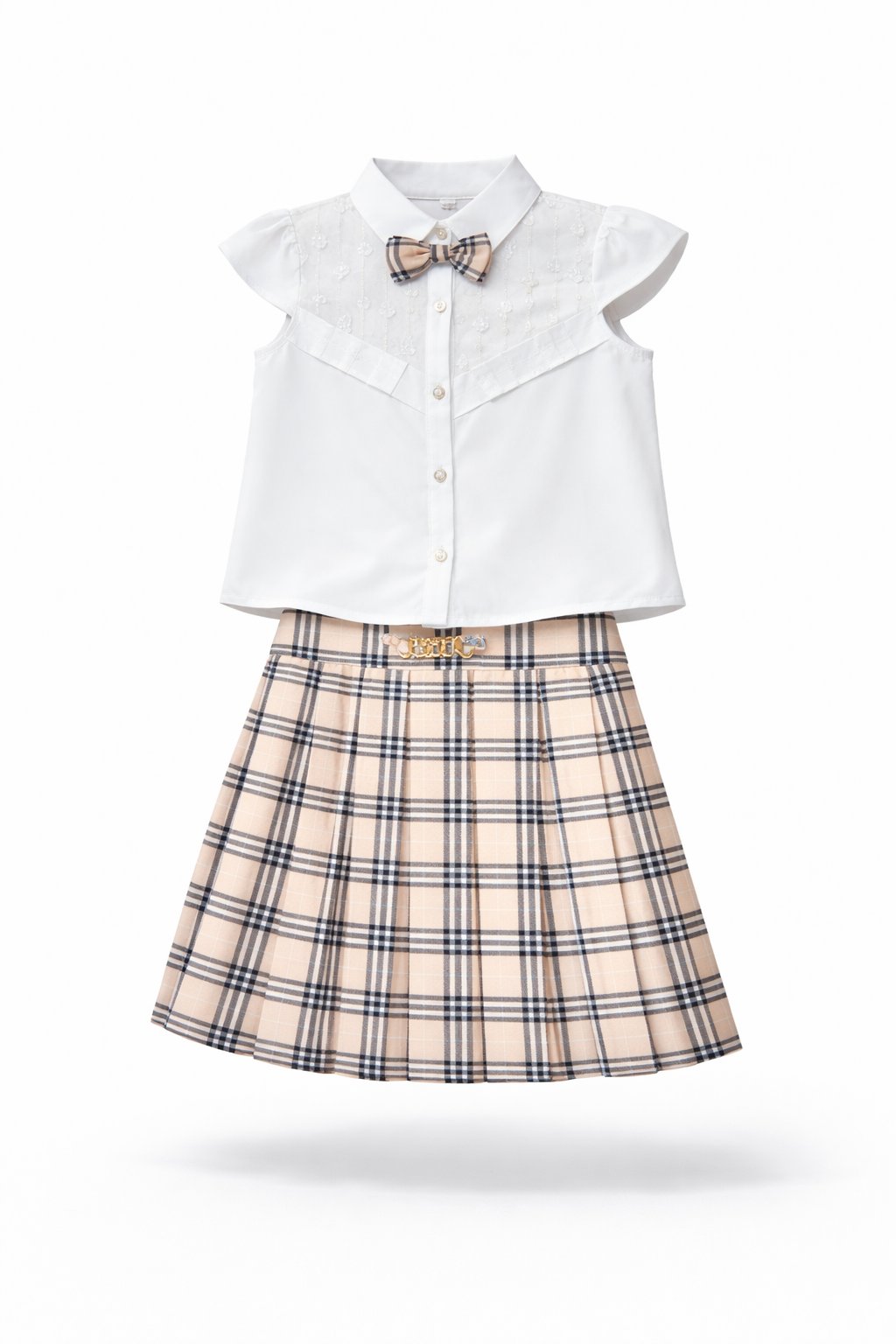 Girls Classic Check Skirt Set