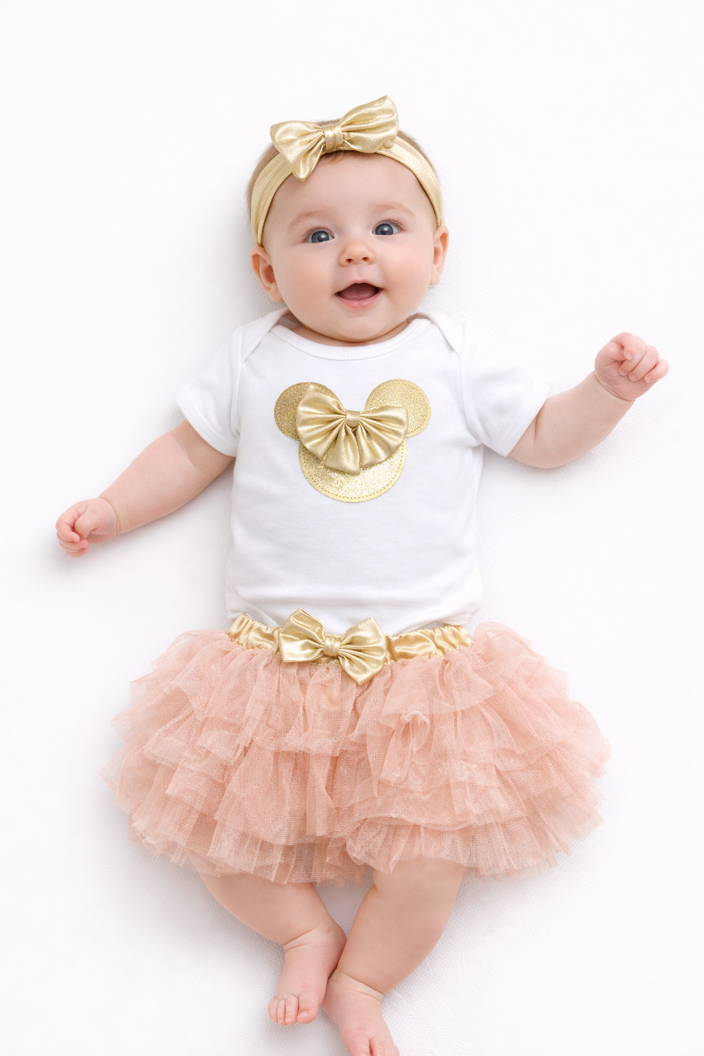 Golden Bow Tutu Baby Set