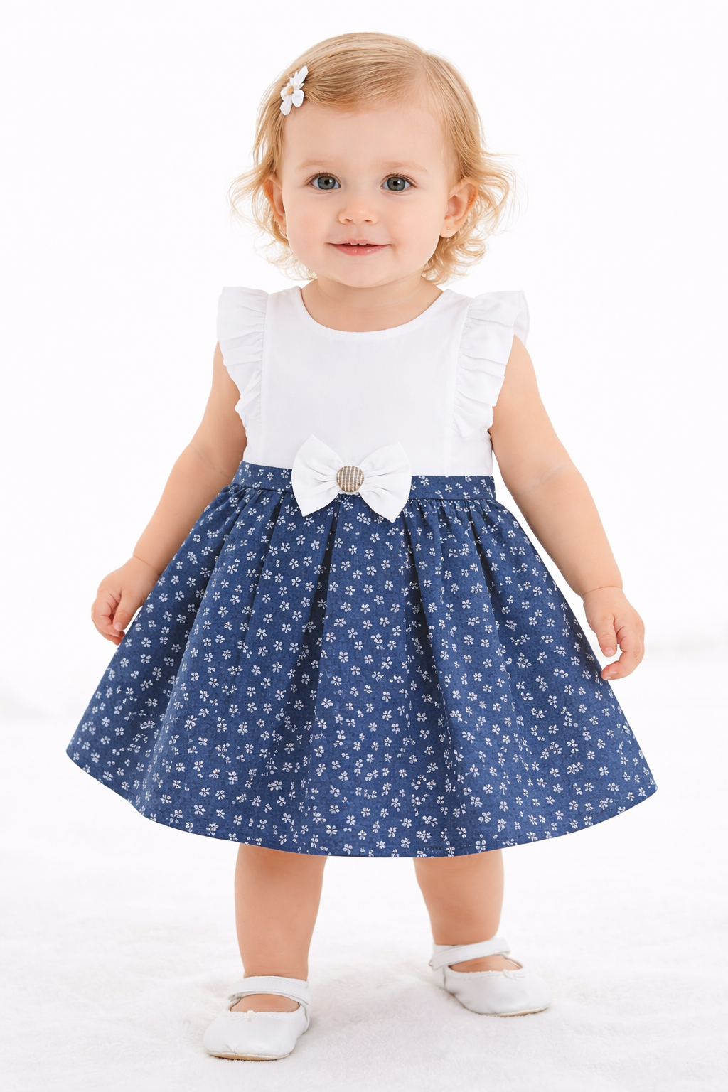 Floral Bow Baby Dress – Classic Comfort Edition