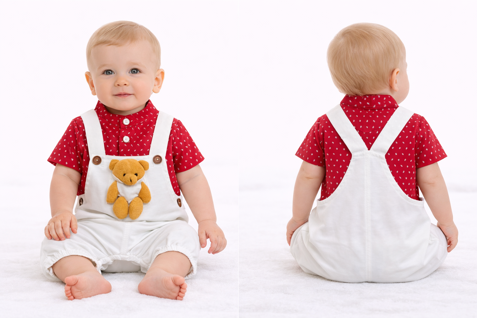 Baby Dungaree Romper Set
