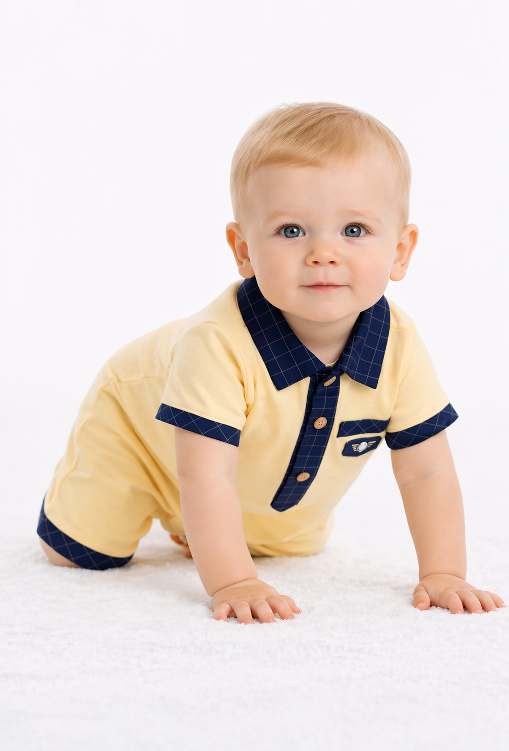 Classic Polo-Style Baby Romper
