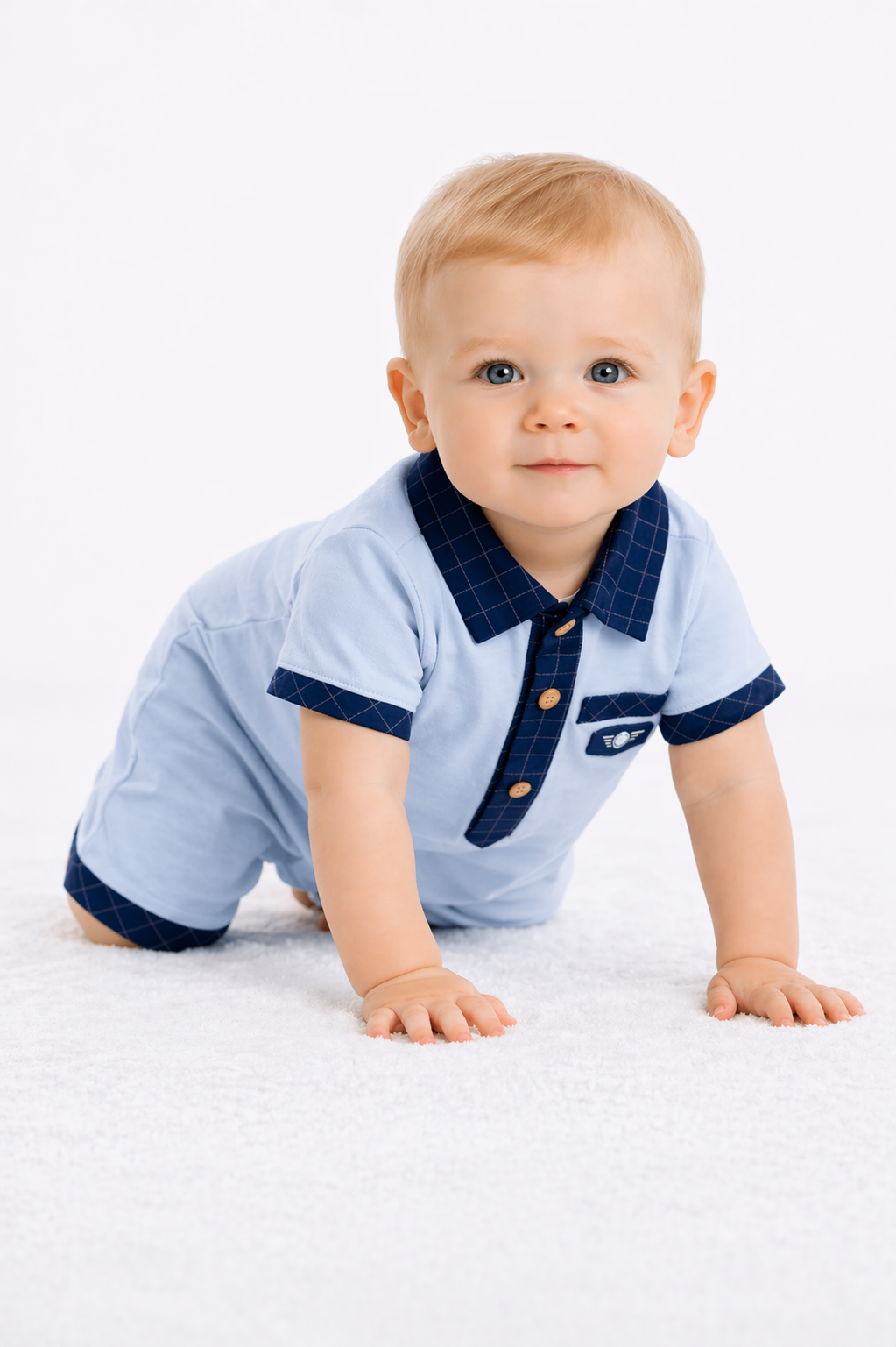Classic Polo-Style Baby Romper