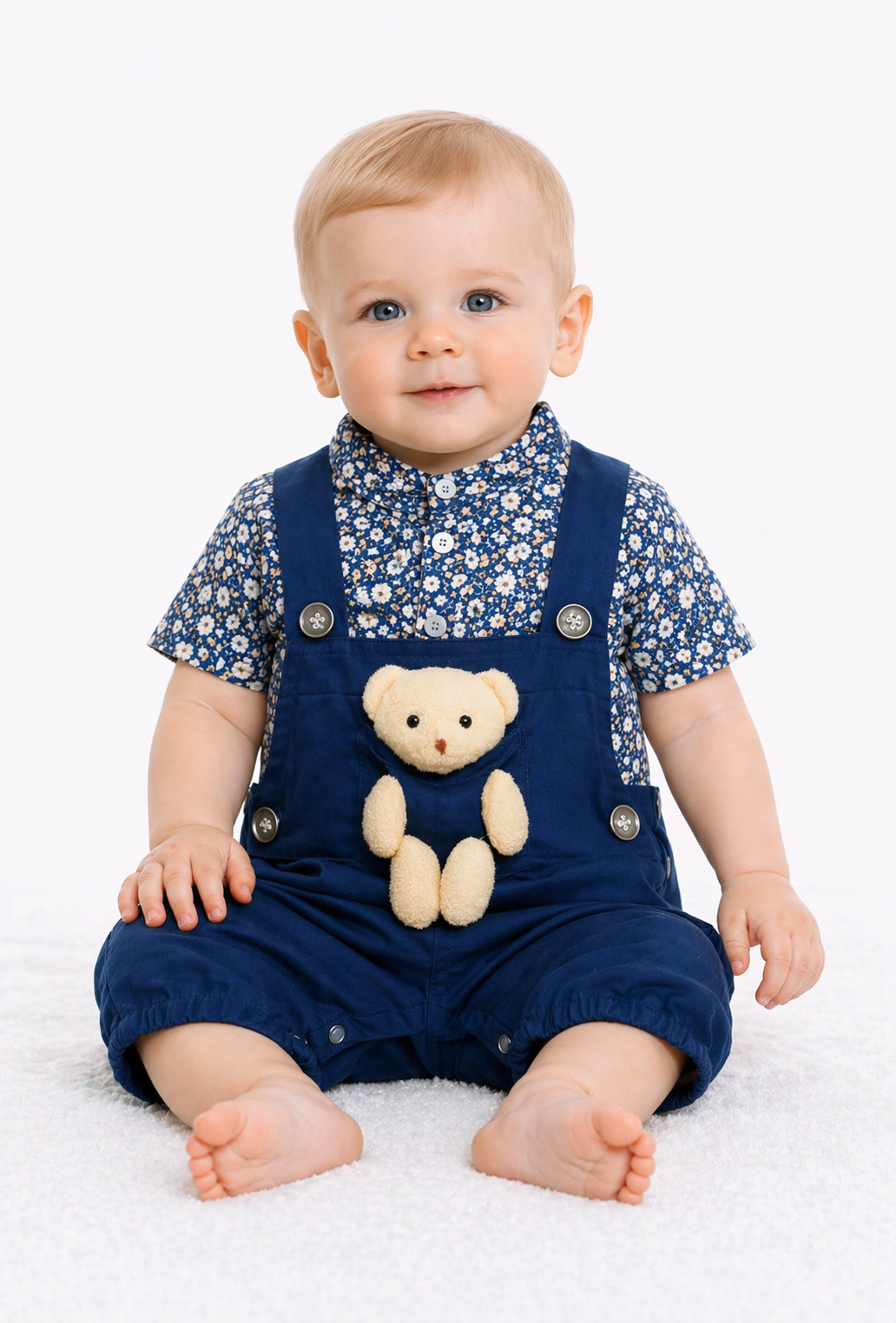 Baby Dungaree Romper Set