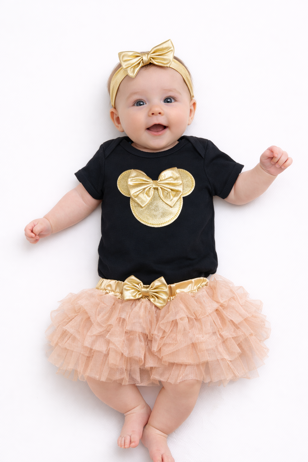 Golden Bow Tutu Baby Set