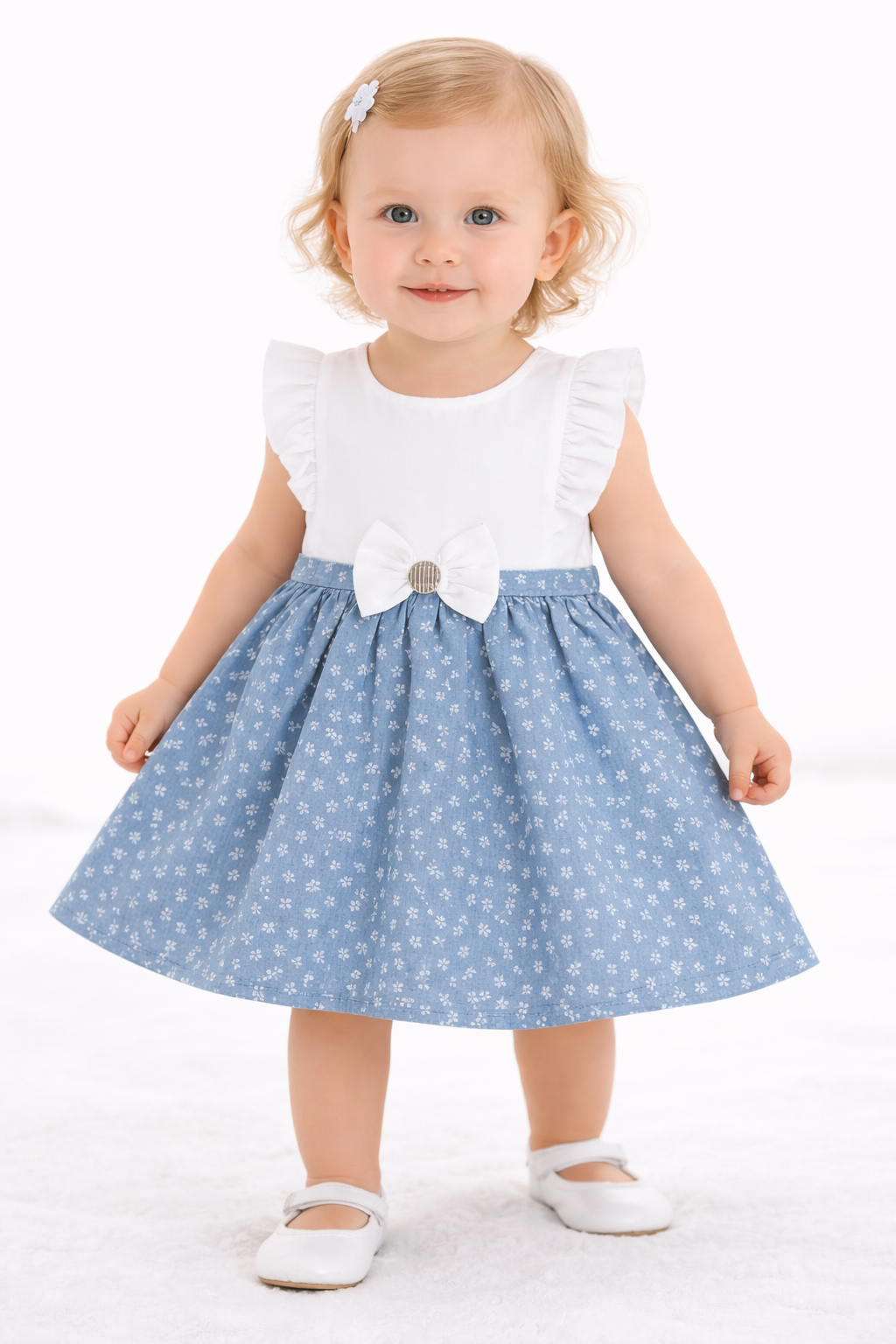 Floral Bow Baby Dress – Classic Comfort Edition