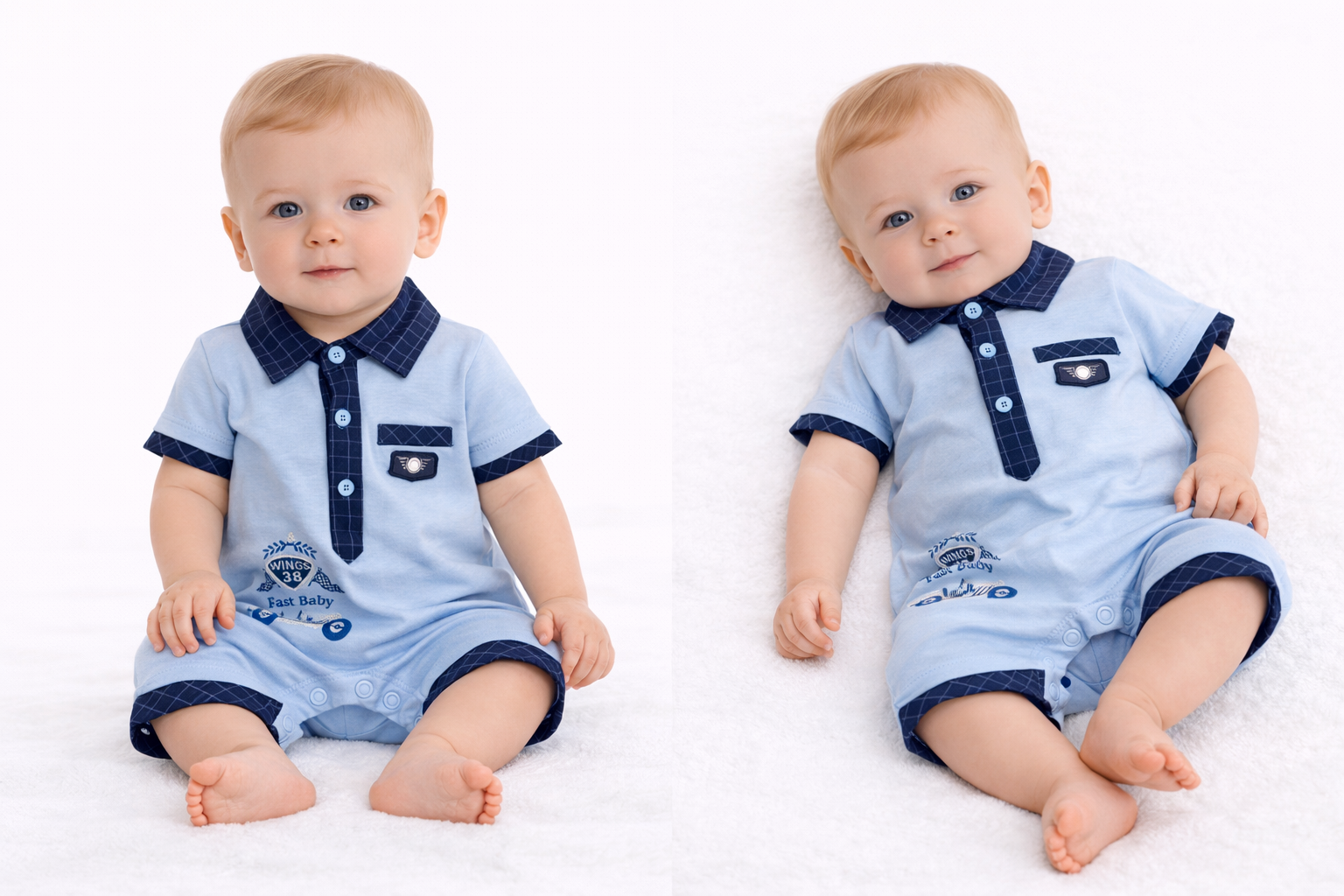 Classic Polo-Style Baby Romper