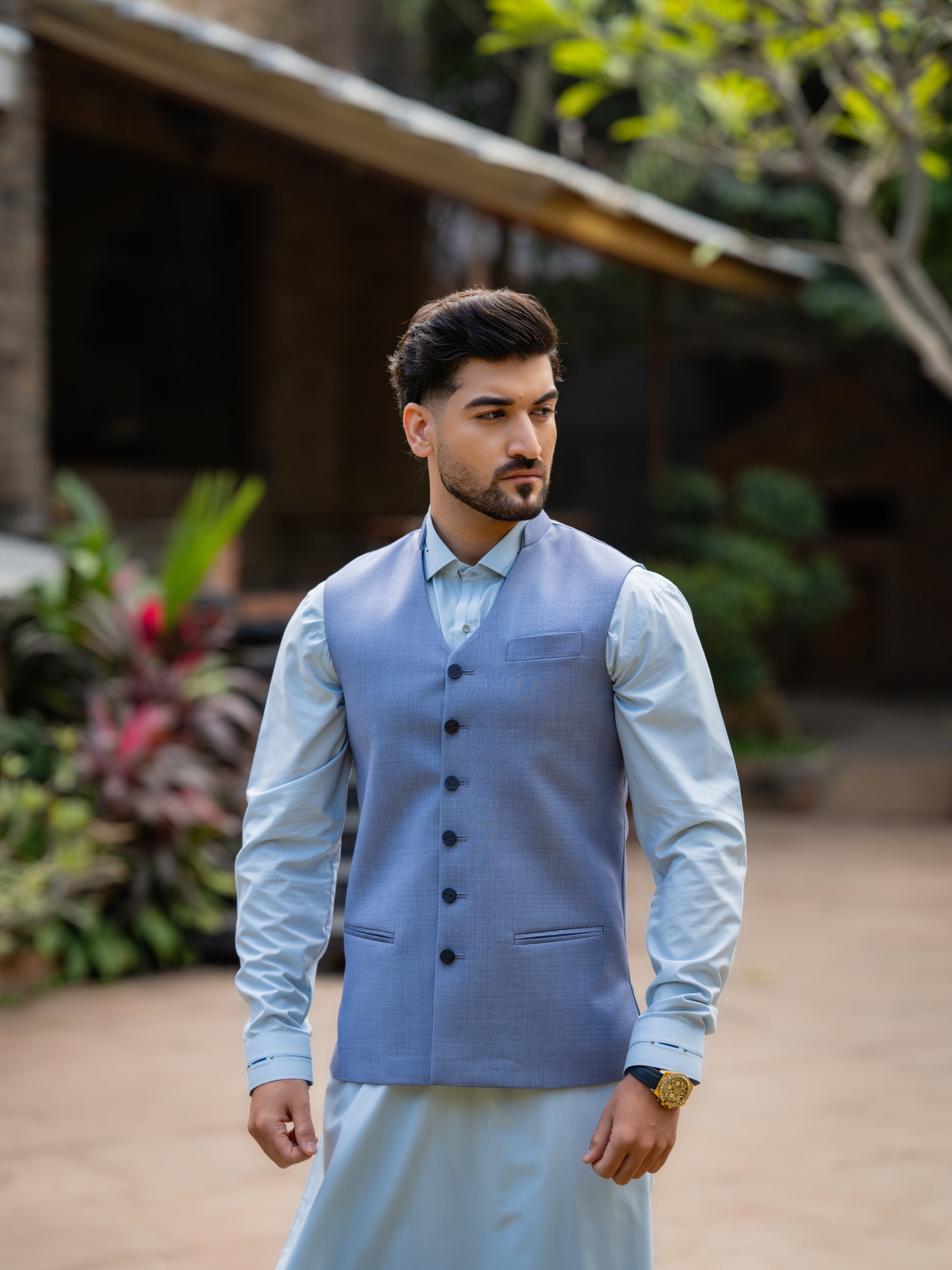 Sky Blue Medici Waistcoat