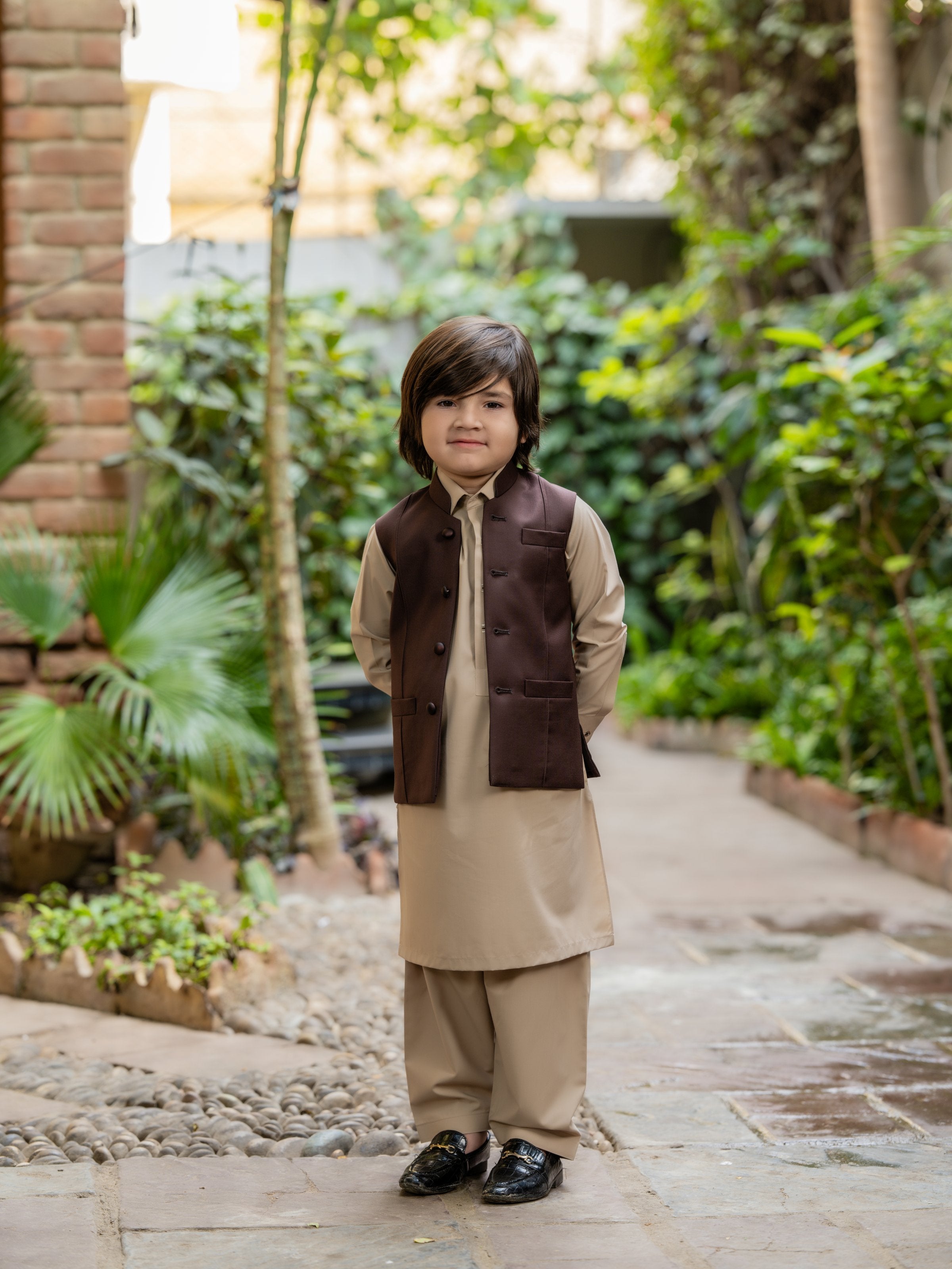Chocolate Brown Kids Waistcoat