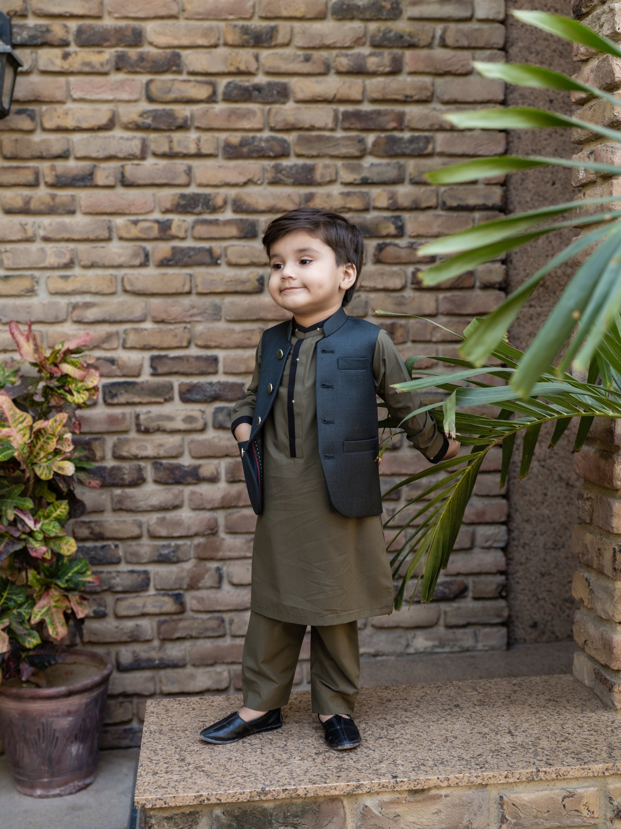 Bottle Green Kids Waistcoat