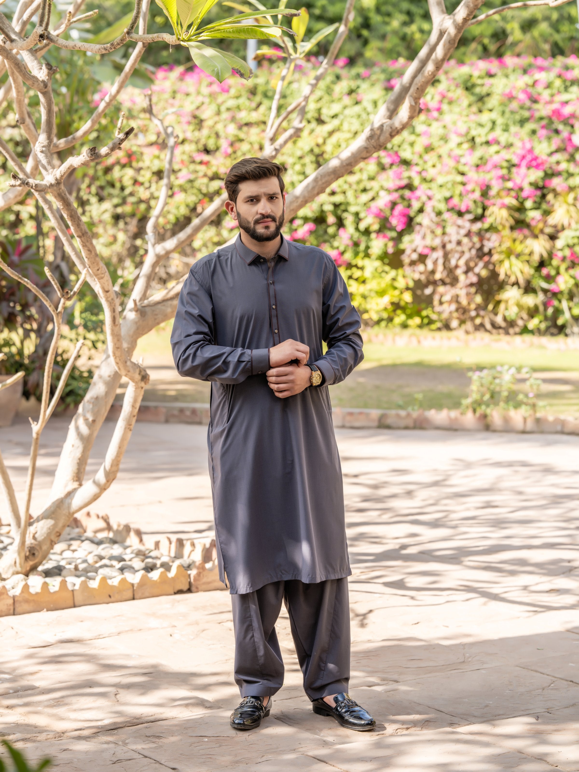 Charcoal Grey Shalwar Qameez