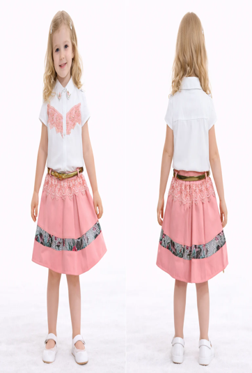 Elara Lace Shirt & Skirt Set