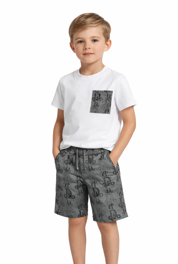 Bambenie Premium Boys Summer Co-Ord Set – Cotton T-Shirt & Printed Shorts (2–8 Years)